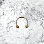16G CZ Titanium Horseshoe Ring