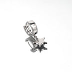 CZ Pendant Pentagram Stainless Steel Earrings