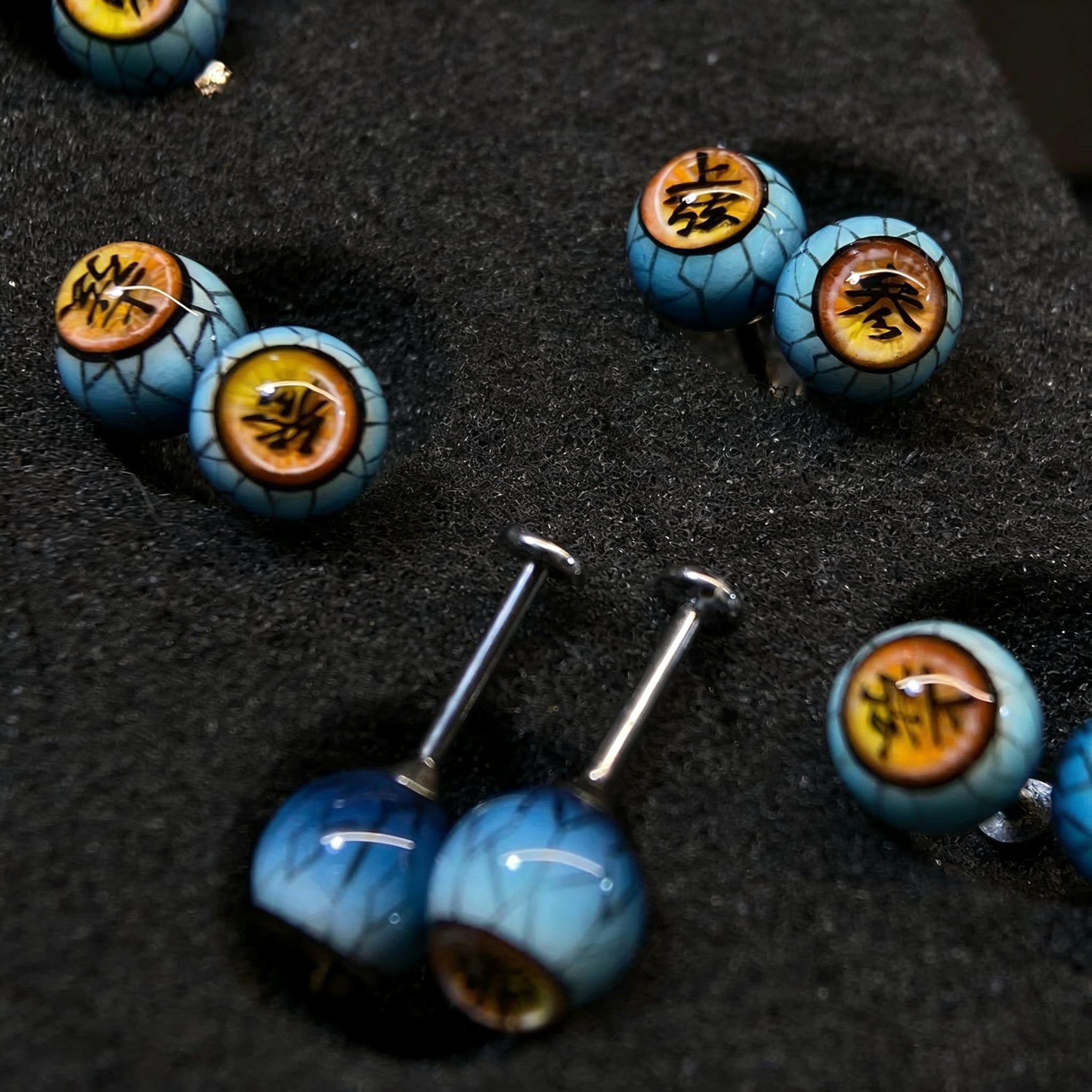 Cthulhu Eye - Demon Slayer | Upper Rank Three - Akaza | Ear/Lip/Tongue Studs - Cthulhu Eye - Demon Slayer | Upper Rank Three - Akaza | Ear/Lip/Tongue Studs - Upper Rank ( 1PCS x 上弦 ) / Flat-Back / 4mm by CRUXJEWELRY