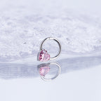 Heart-shaped CZ stainless steel Segment Hoop
