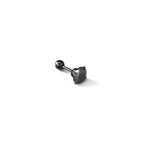 Thin Post Black CZ Stainless Steel Ear Stud