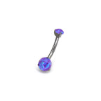 Round Opal Titanium Belly Ring