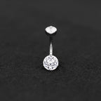 High Shine CZ Titanium Belly Ring