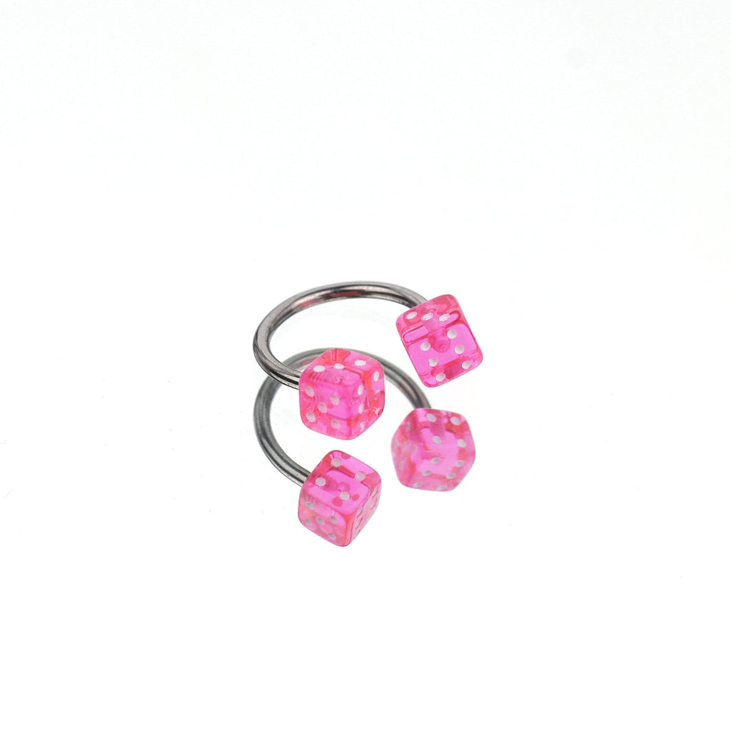 Colorful Acrylic Dice Horseshoe Ring