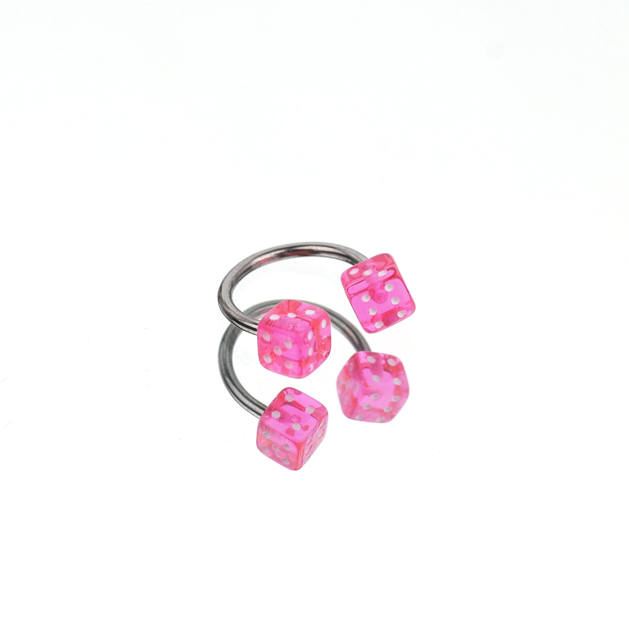Colorful Acrylic Dice Horseshoe Ring