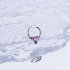 Triangle CZ stainless steel Segment Hoop