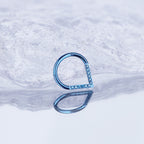 Teardrop CZ Titanium Segment Hoop
