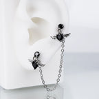 Double CZ Wing Stainless Steel Ear Chain