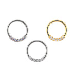 Mini CZ stainless steel Segment Ring