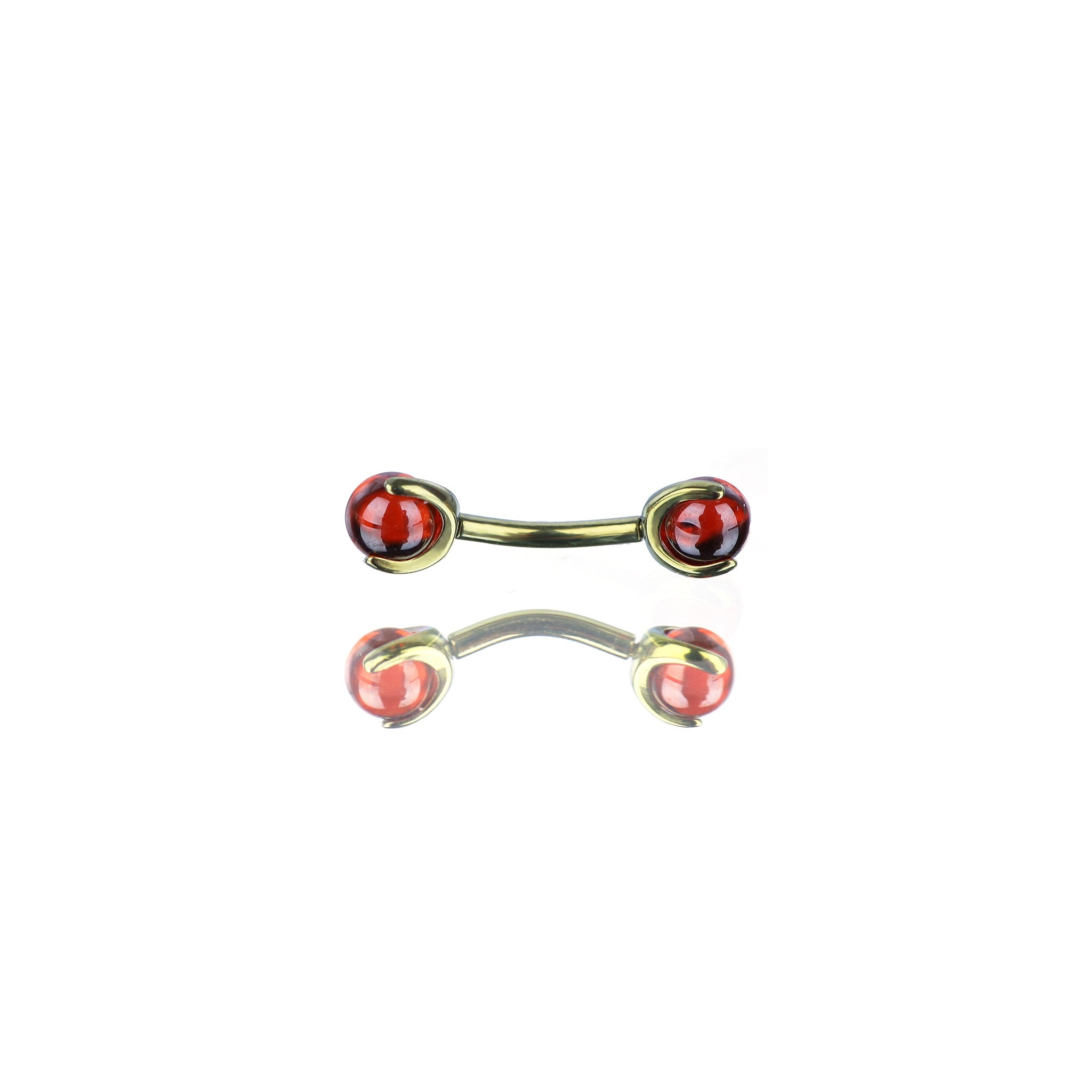 Round CZ Ball Internally Threaded Titanium Brow Studs