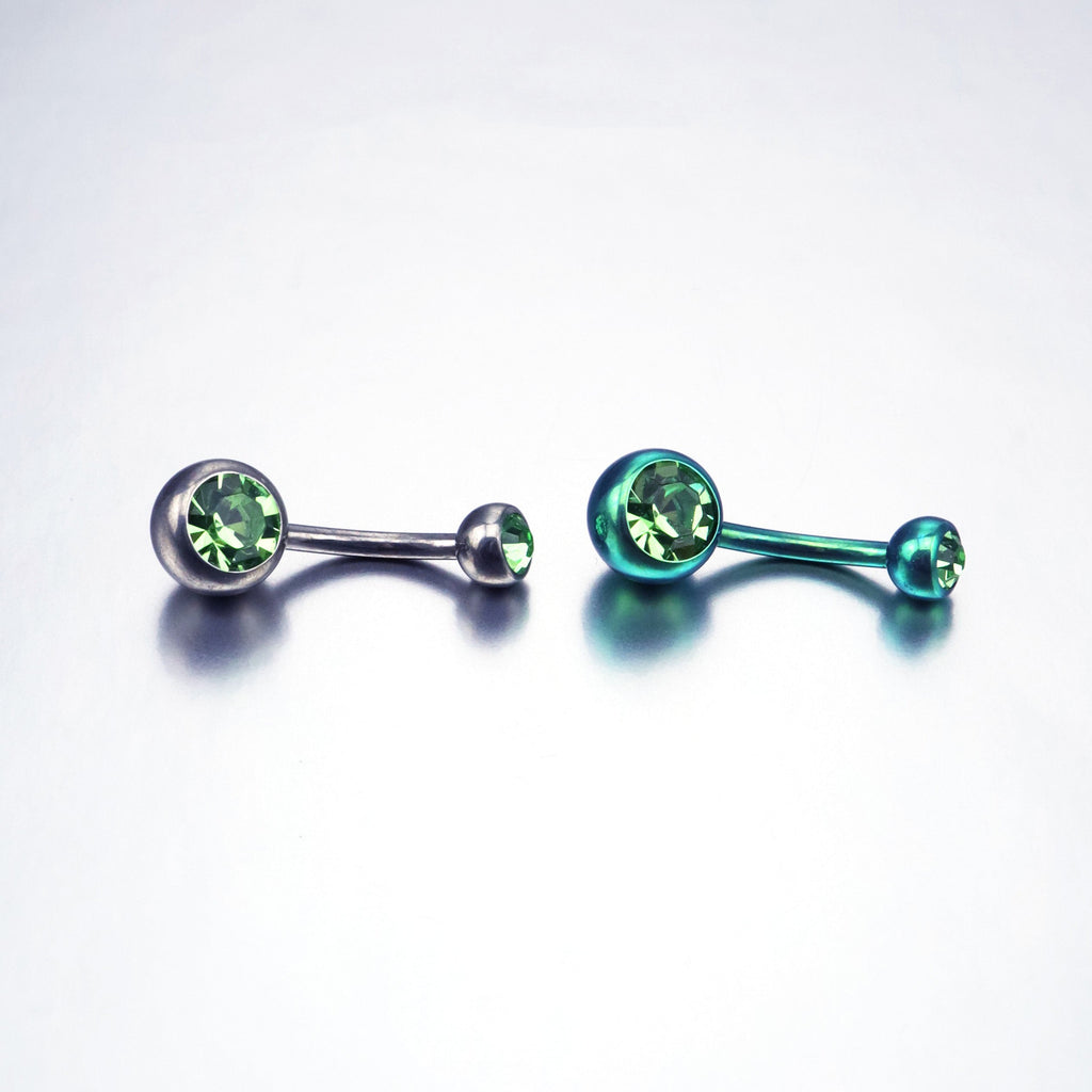 Crystal Titanium Belly Ring