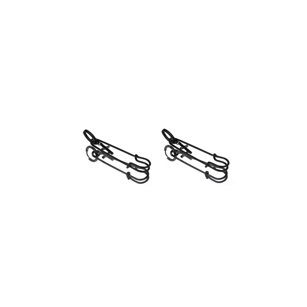 Safety Pin Cross Pendant Stainless Steel Earrings