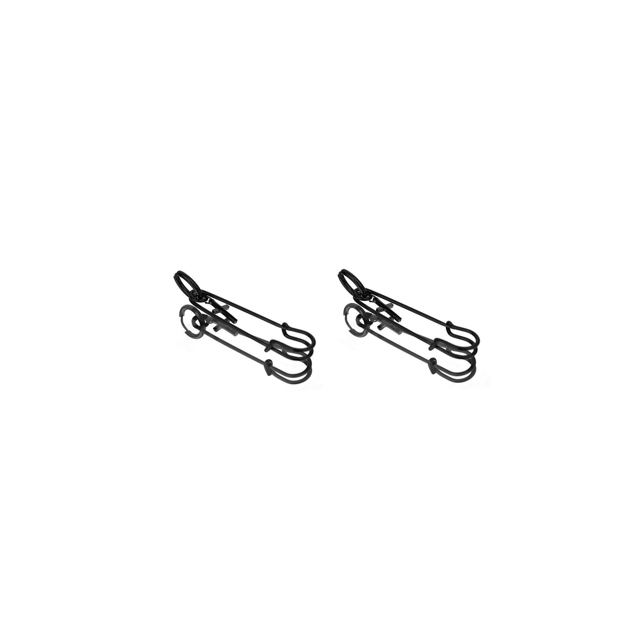 Safety Pin Cross Pendant Stainless Steel Earrings