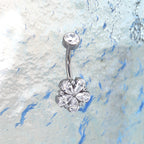 Cherry Blossom Titanium CZ Belly Ring