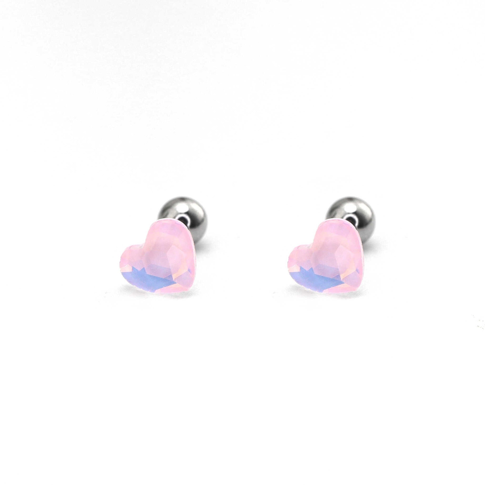 Heart Crystal Stainless Steel Ear Studs