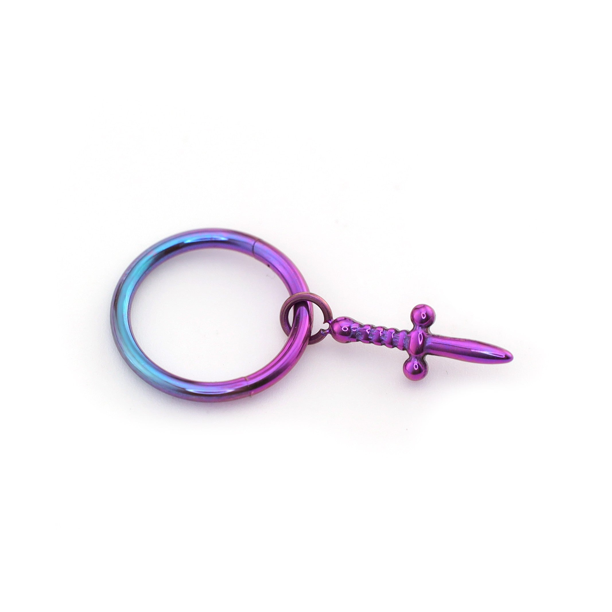 Dagger Pendant Titanium Segment Hoop