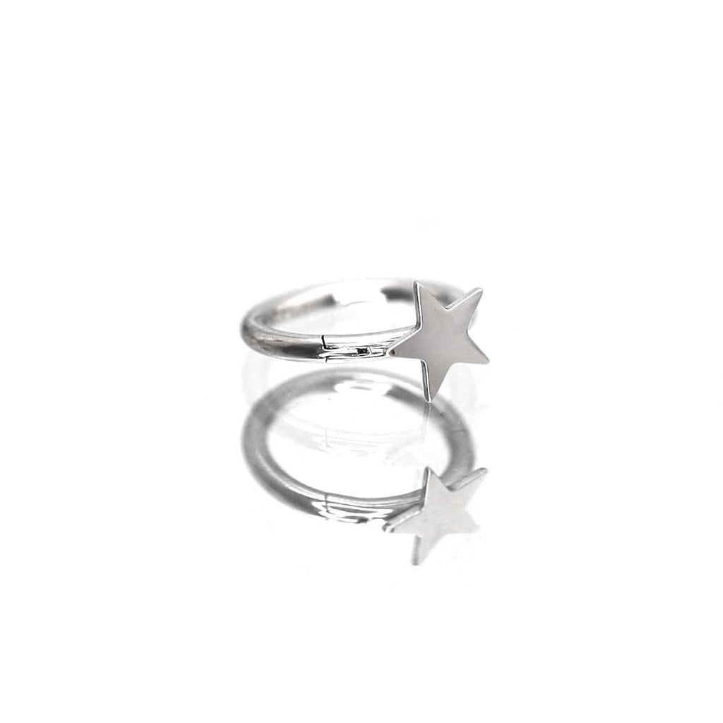 16G Pentagram stainless steel Clicker Hoop