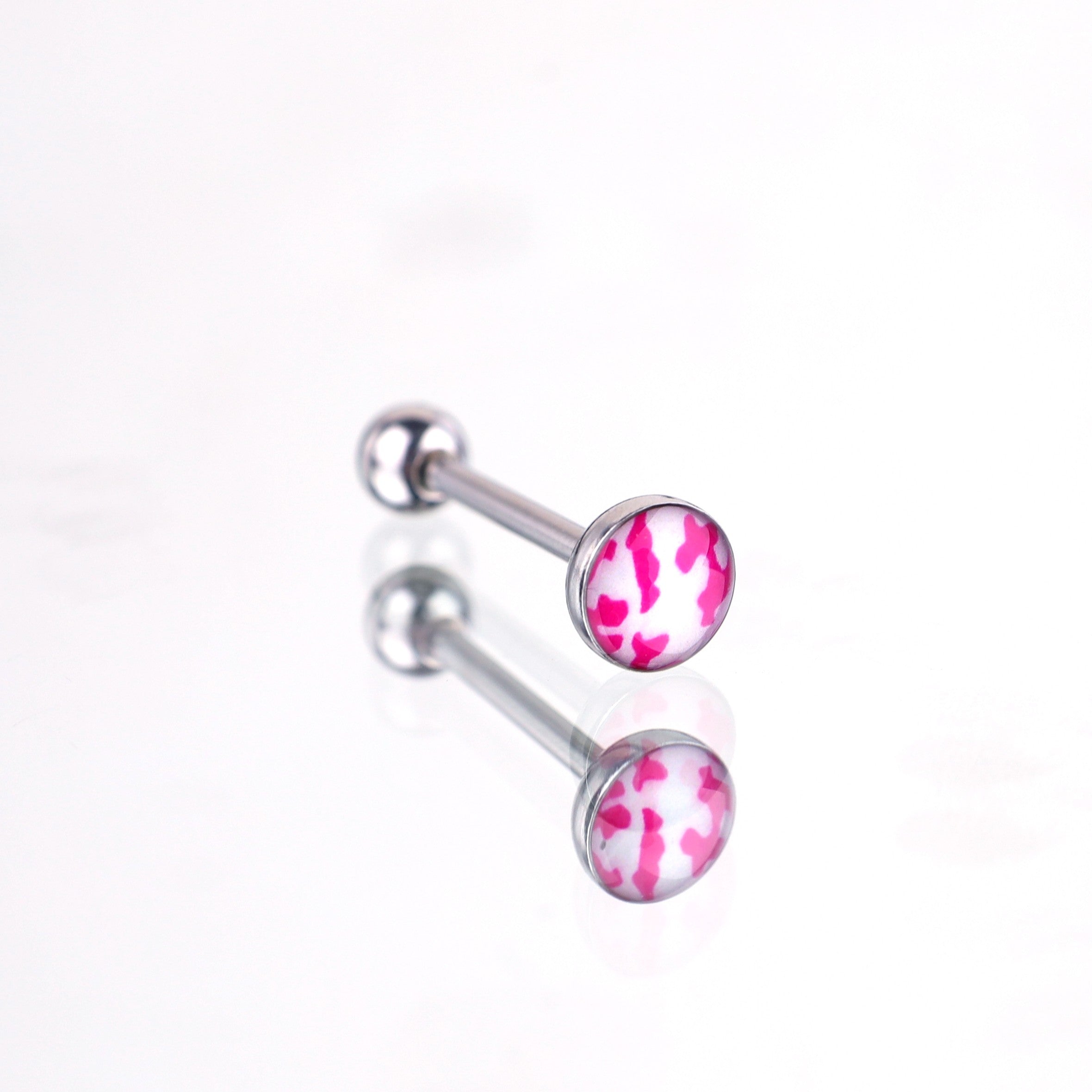 Leopard Print Oil Slick Tongue Stud