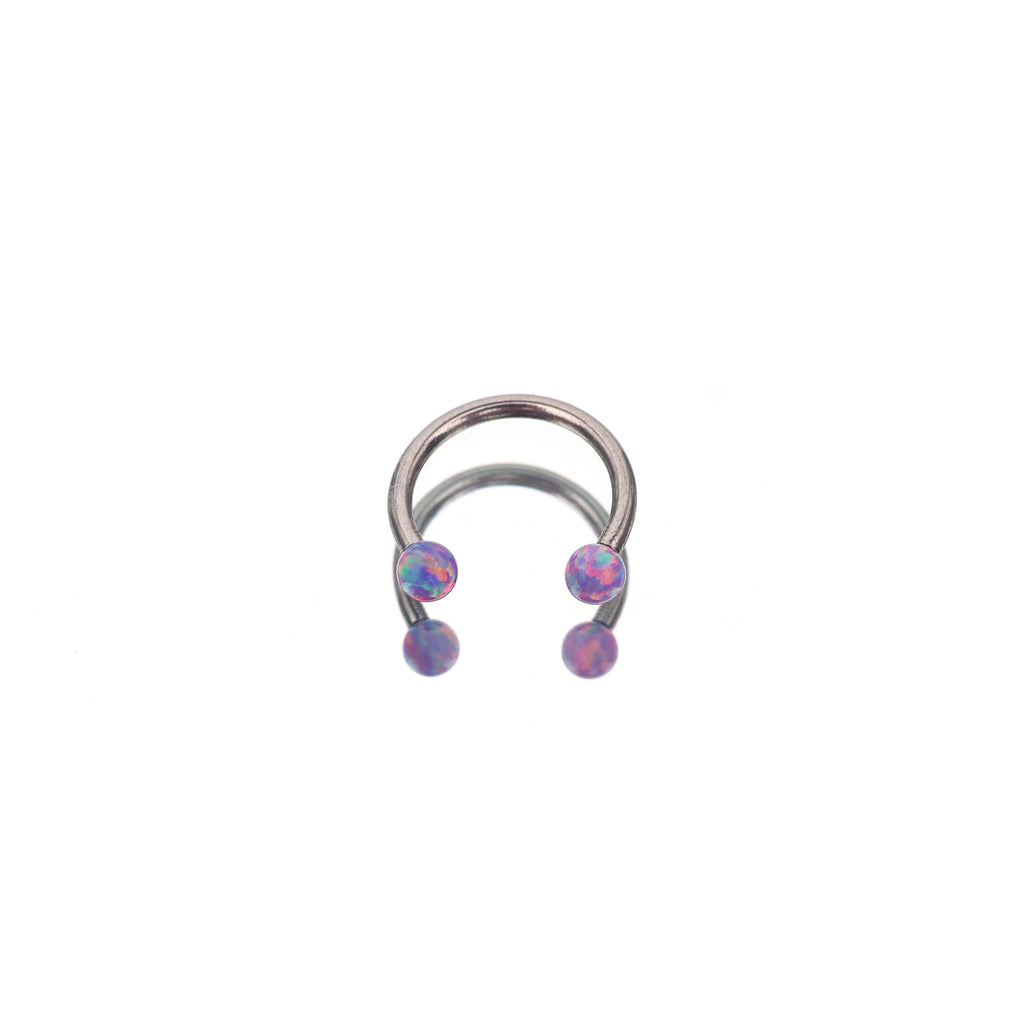 16G Opal Internally Threaded Horseshoe Ring