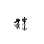 Curved Drip Cross Stainless Steel Ear Stud