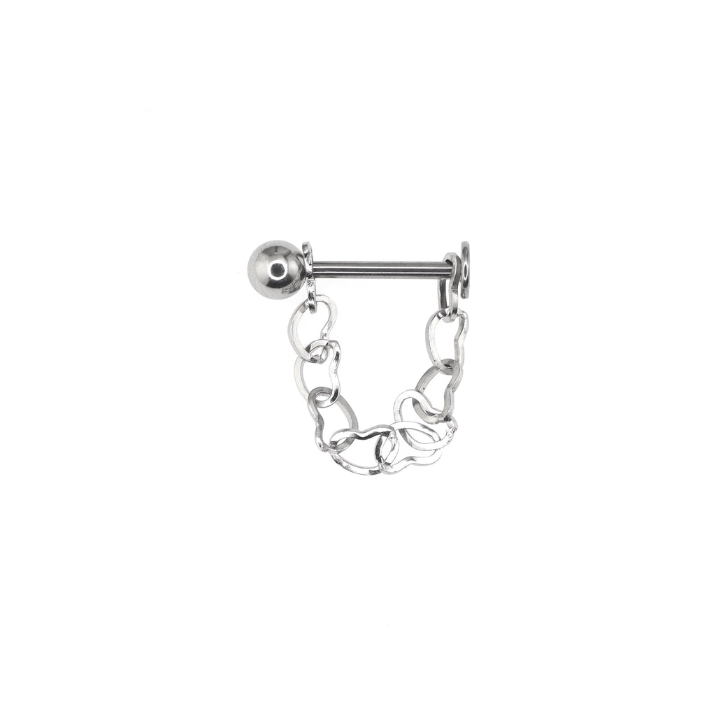 Round Chain & Spike stainless steel Lip Ring