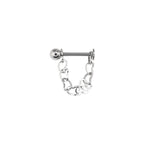Round Chain & Spike stainless steel Lip Ring