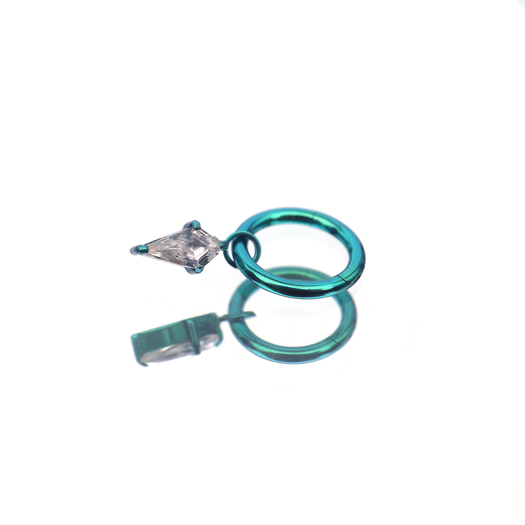 Rhombic CZ Pendant Titanium Segment Hoop