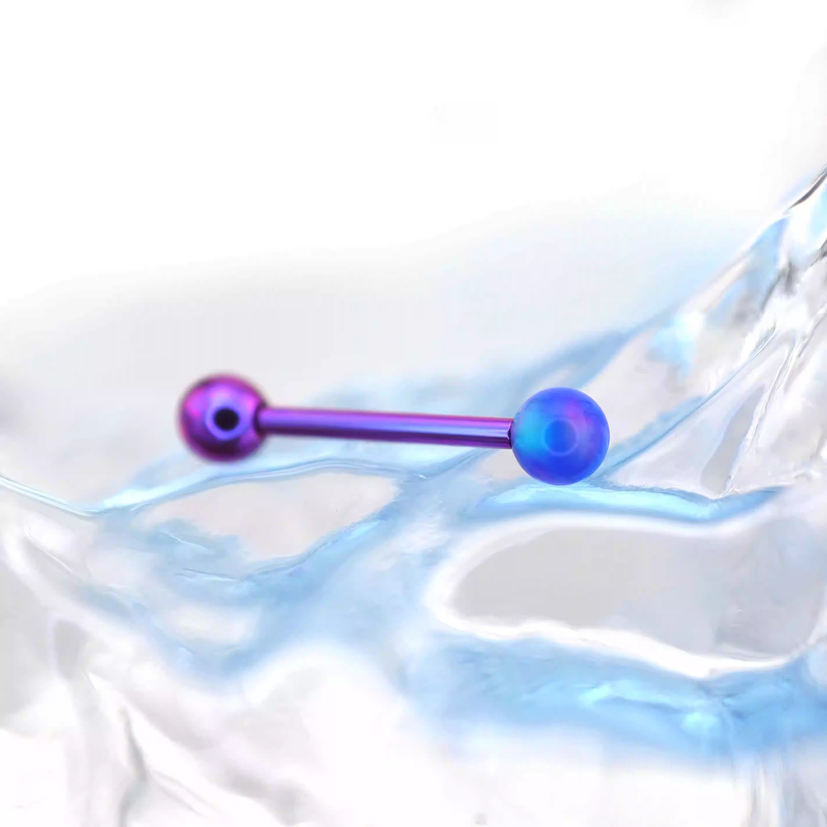 14G Opal Internally Threaded Titanium Barbell