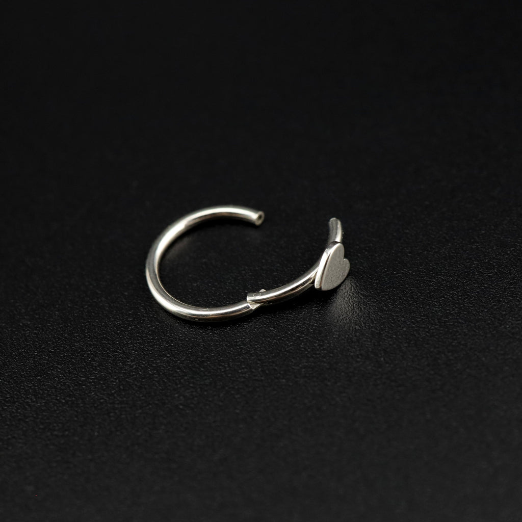 Heart Sterling Silver stainless steel Segment Hoop