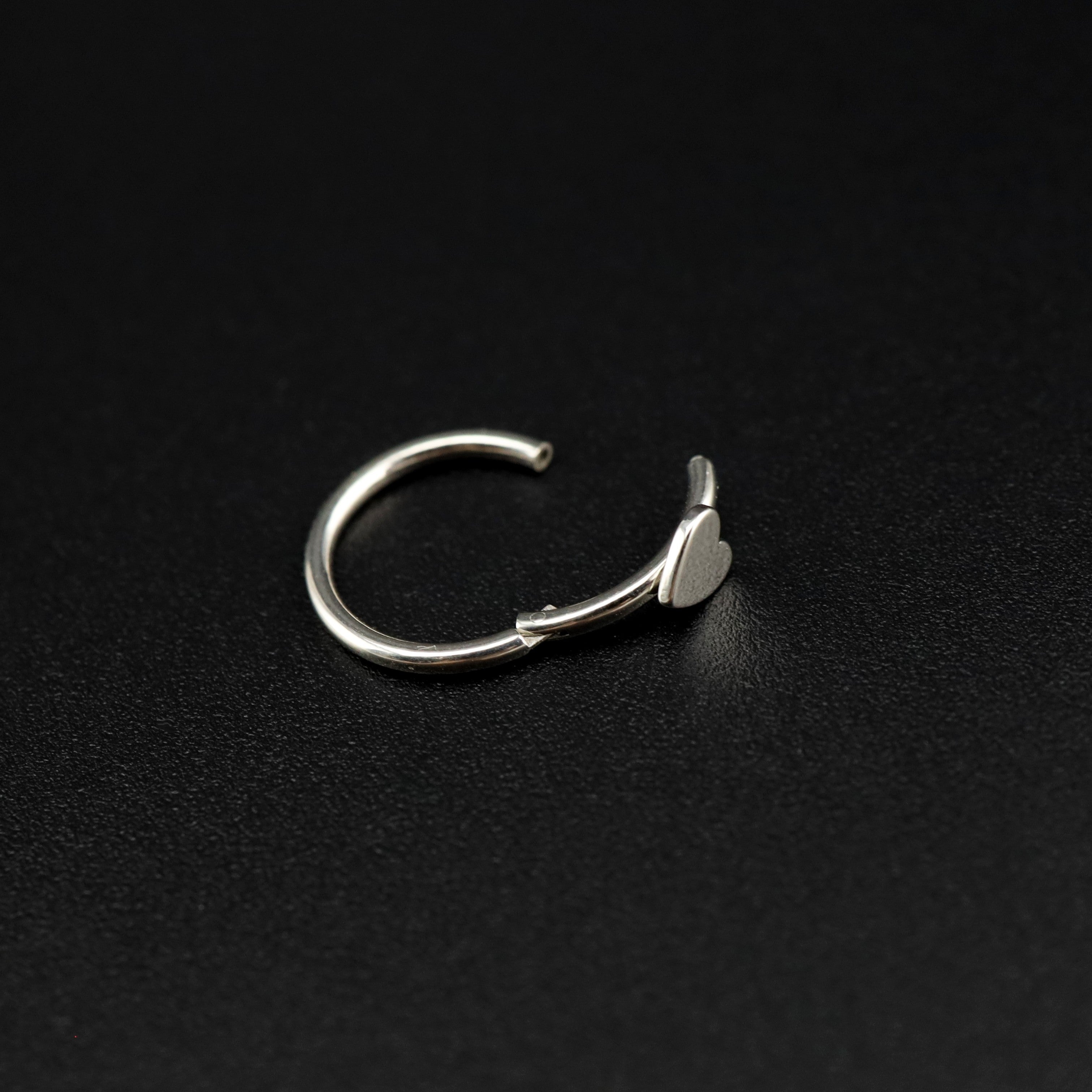 Heart Sterling Silver stainless steel Segment Hoop