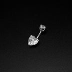 Heart-shaped CZ S925 Sterling Silver Belly Ring