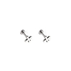 Gothic Cross Internally Threaded Stainless Steel Lip Ring