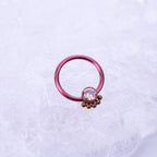 CZ Ball Closure  Titanium Ring