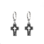 PAIR OF Openwork Gothic Cross stainl ess steel Earring
