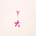 Pink Cherry Blossom Star stainless steel Belly Ring
