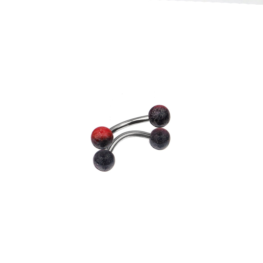 Acrylic Color Block Ball Brow Studs