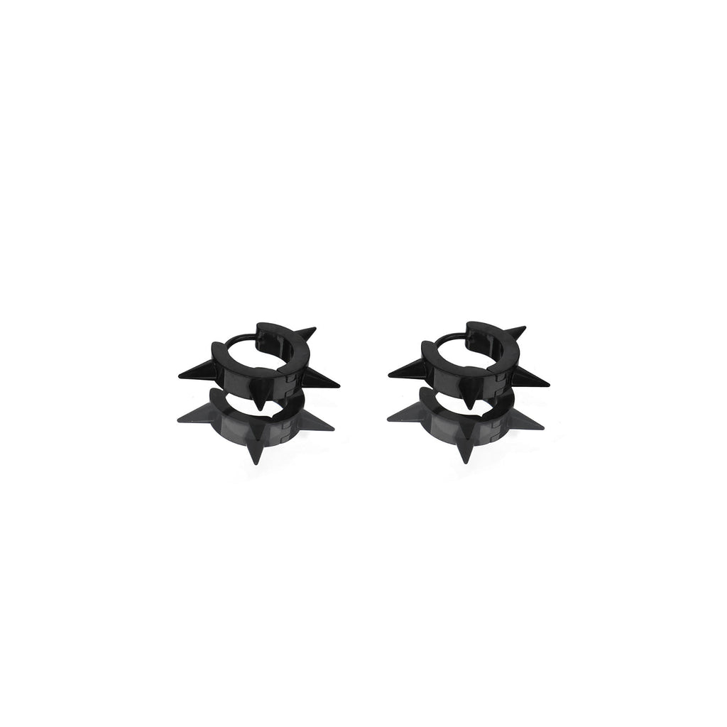 4-Spike Stainless Steel Earrings