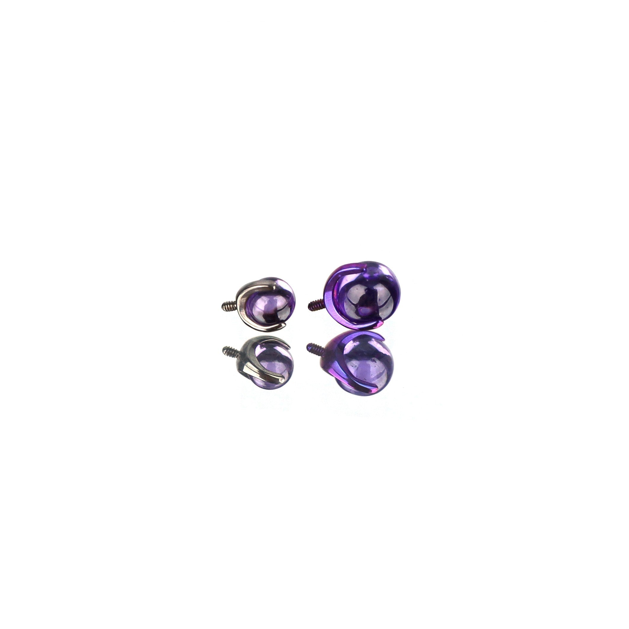 Rainbow CZ ball Titanium Internally Threaded barbell stud