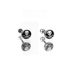 Resin Oil Slick Skull Stainless Steel Ear Ring