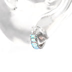 Square CZ Titanium Lobe Ring