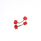 Acrylic Colorful Dice Externally Threaded Brow Studs