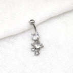Saturn CZ Pendant Belly Ring