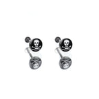 Resin Oil Slick Skull Stainless Steel Lip Ring