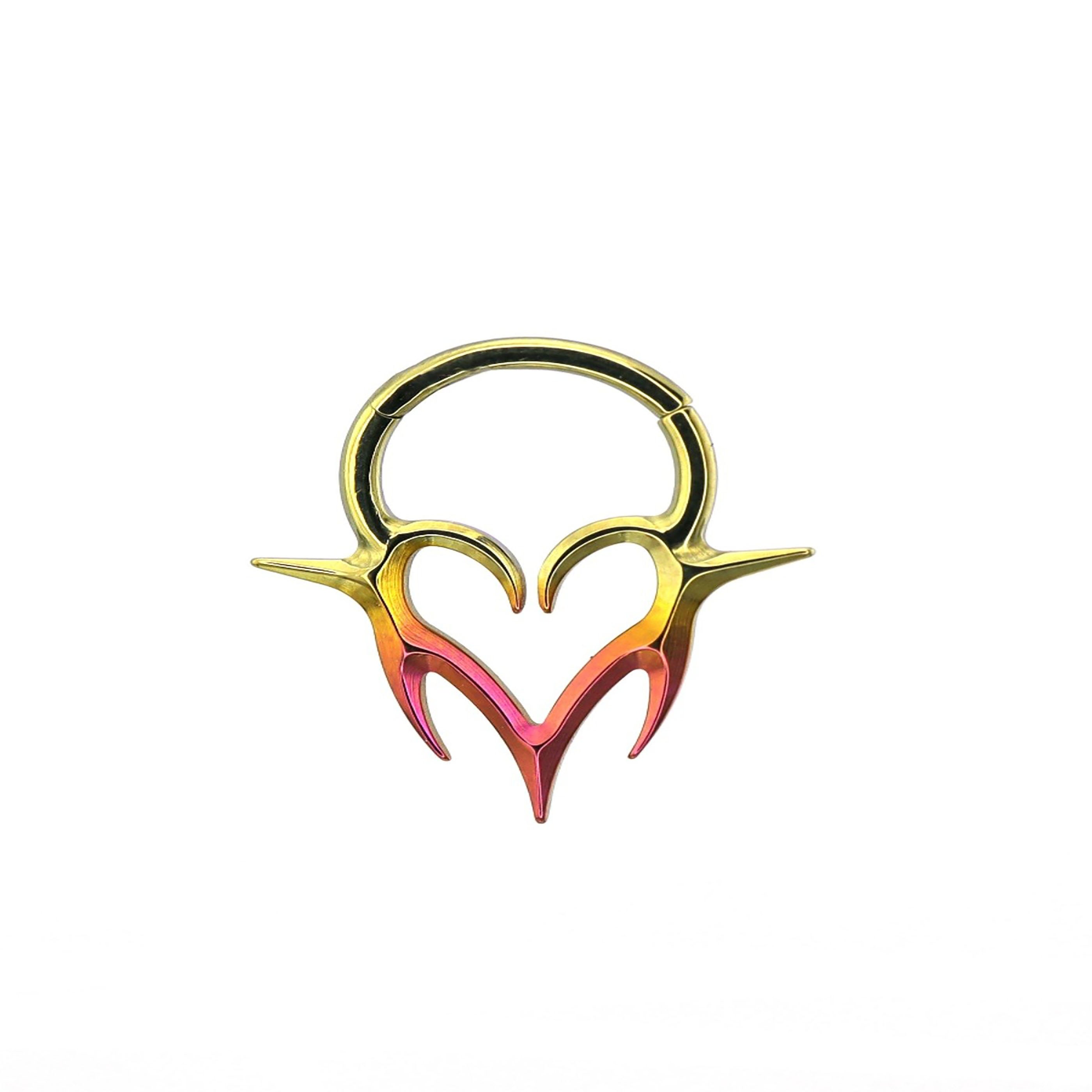 Heart-shaped Flame Segment Hoop