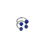 Full CZ Ball Horseshoe Ring