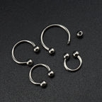 Classic Externally Threaded Titanium Horseshoe ring