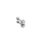 Silver Single-End Dice Externally Threaded Stainless Steel Ear Studs