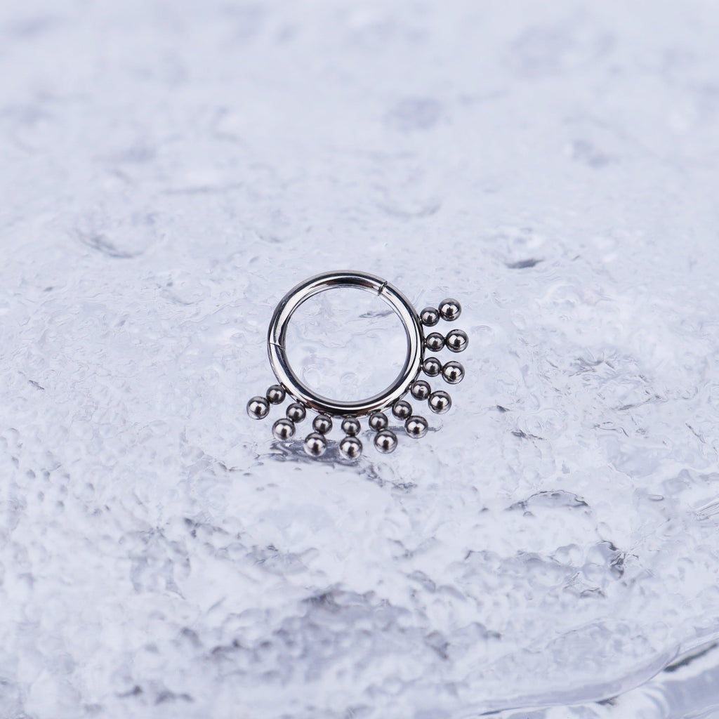 Sun Burst Titanium Segment Hoop