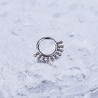 Sun Burst Titanium Segment Hoop