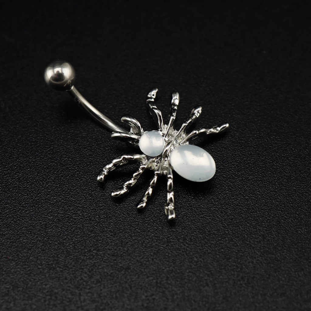 Spider CZ stainless steel Belly Ring